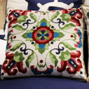GobekUsa Ethnic Flower Elephant Pillowcase, Hand-Embroidered Boho Cushion Cover