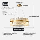 GobekUsa Golden Crystal Chandelier LED Pendant Light - Luxury Modern Glass Lighting