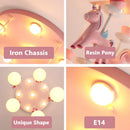 GobekUsa Kids Dream Carousel Chandelier: Modern, Creative & Cute Bedroom Pendant Light