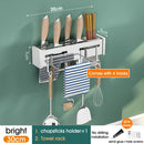 GobekUsa Kitchen Organizer: Wall-mounted Multifunction Knife and Chopsticks Storage Rack
