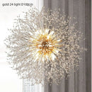 GobekUsa Dandelion Gold/Chrome Chandelier with Crystals, G9 Pendant Lights for Elegant Lighting