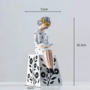 GobekUsa Cartoon Girls Resin Figure Sculpture for Home Decor