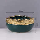 GobekUsa Golden Edge Succulent Flower Pot Vase - Indoor Ceramic Planter Pot