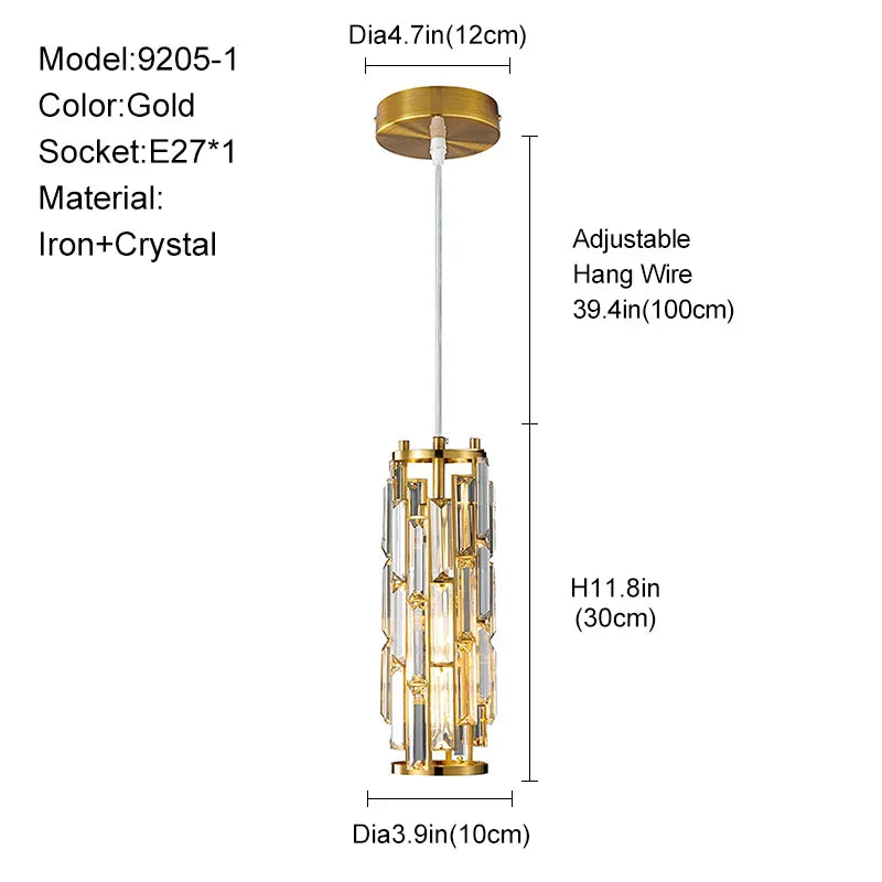 GobekUsa Gold Crystal Chandelier: Elegant Dining Room Pendant Lighting, photo 7 of 15