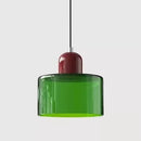 Vintage Stained Glass Mini Pendant Light in Pink Green White