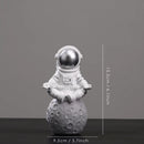 GobekUsa Astronaut Figurines: Modern Spaceman with Moon Sculpture, Perfect Gift for Man & Boyfriend