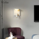 GobekUsa LED Rotary Square Wall Lamp for Home Bedroom Study with USB Charging