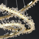 GobekUsa Golden Round Crystal Chandelier | Nordic Luxury LED Halo Chandelier for Living Room
