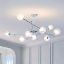 GobekUsa Glass Ball LED Chandelier Chrome Pendant Lamp for Home Decor
