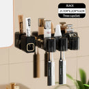 GobekUsa Inverted Toothbrush Holder with Automatic Toothpaste Squeezer & Makeup Storage Rack