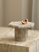 GobekUsa Beige Brown Travertine Hexagon Serving Tray Jewelry Plate Home Party Decor