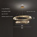 GobekUsa Gold Steel Rings Crystal Pendant Light