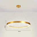 GobekUsa Crystal LED Circle Pendant Chandelier for Living Room Kitchen Decor