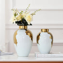 GobekUsa Gold & White Ceramic Vase for Stylish Home Décor and Flower Display