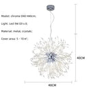 GobekUsa Dandelion Gold/Chrome Chandelier with Crystals, G9 Pendant Lights for Elegant Lighting