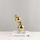 GobekUsa Gold Metal Spheres Stack Art Pieces - Geometric Decorative Figurines