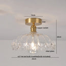 GobekUsa Green Glass LED Ceiling Light Modern Iron Copper Lampara Techo for Home Decor