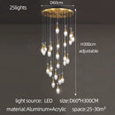 GobekUsa LED Luxury Chandelier for Living Room Hall Dining Kitchen - Modern Double Staircase Lighting