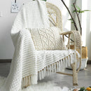 GobekUsa Knitted Nordic White Casual Blanket - Soft & Comfortable Sofa Throw Bed End Cover for Home Decor & Travel