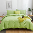 GobekUsa Cotton 4pcs Bedding Set Double Queen Solid Color Duvet Cover Flat Bed Sheet