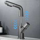 GobekUsa Brass Basin Faucet: Pull Out, Hot & Cold Mixer, 360° Lift, Bathroom Sink Tap