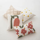 GobekUsa Geometric Embroidery Beige Floor Pillow Cover for Living Room Sofa
