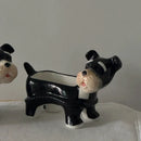GobekUsa Cartoon Puppy Schnauzer Ceramic Storage Tray Home Decoration