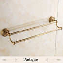 GobekUsa Brass Double Towel Bar Bathroom Shelf Black Towel Rack Holder