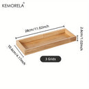 GobekUsa Bamboo Wooden Rectangular Tea Tray | Elegant Tea Cup Stand Tray for Dining