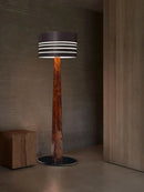 GobekUsa Brown Leather Wooden Floor Lamp - Luxury Italian Design