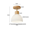 GobekUsa Amber Glass Wood LED Ceiling Light Fixture for Modern Living Room.