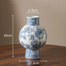 GobekUsa Blue & White Porcelain Vase Pot for Stylish Room Aesthetic Decor & Flowers