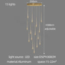 GobekUsa Gold LED Chandelier for Duplex Villa Living Room and Staircase