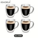 GobekUsa Double Wall Glass Coffee Mug Set - Enjoy Your Favorite Beverages in Style