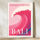 GobekUsa Bali Surfing Poster - Uluwatu, Canggu, Pererenan Estuary, Borobudur, Komodo, Rice Field Illustration