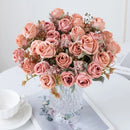 GobekUsa 8-Head 30cm Pink Peony Silk Bouquet Wedding Home Decoration Flower Wall