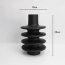 GobekUsa Geometric Circle Spiral Black Resin Vase - Home Decor Flower Pot