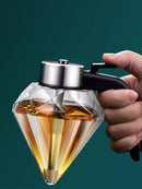 GobekUsa Diamond Glass Syrup Honey Dispenser Kitchen Seasoning Container Jar
