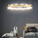 GobekUsa Frost Texture LED Ring Chandelier for Living Room Office Ceiling