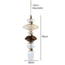 GobekUsa LED Glass Chandelier: Clear Amber Glass, Adjustable Wire 200cm, Modern Lighting Fixtures