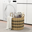 Seagrass Basket Set of 3 Stackable Storage Bins with Handles Woven Round Basket by LJGDeals