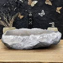Seagrass Fossil Limestone Hand Carved Grey Bathroom Vessel Sink 16x20 Natural Stone