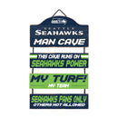 Seattle Seahawks Wooden Man Cave Dangle Sign by Dynasty Sports & Framing