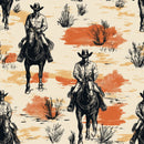Western Cowboy Wallpaper - Cowboys on Horseback | Luxury Peel and Stick Wallpaper