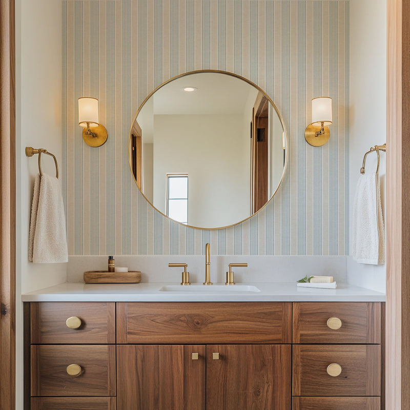Nantucket Stripe Wallpaper - Classic Coastal Farmhouse Wallcovering
