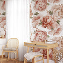 Watercolor Peony Flowers Wallpaper