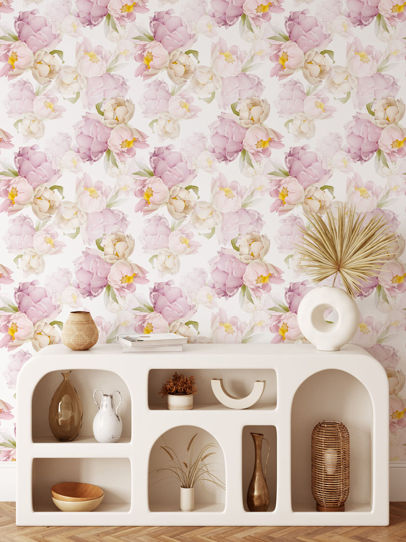 Large Peony Peel and Stick Wallpaper