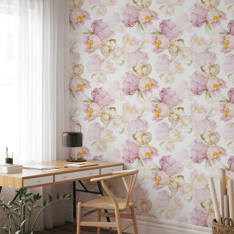 Large Peony Peel and Stick Wallpaper