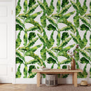 Green Tropical Leaf Wallpaper