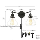 GobekUsa Black LED Wall Sconce 2-Head Lamp for Bedroom Bathroom Mirror